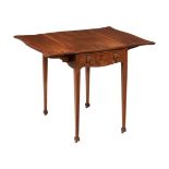 A GEORGE III MAHOGANY, BANDED, AND CROSSBANDED PEMBROKE TABLE
