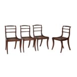 A SET OF FIVE REGENCY MAHOGANY DINING CHAIRS