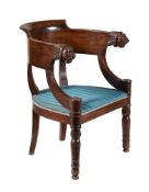 A LOUIS PHILIPPE MAHOGANY ARMCHAIR