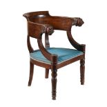 A LOUIS PHILIPPE MAHOGANY ARMCHAIR