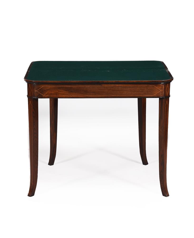 Y A REGENCY ROSEWOOD AND BOXWOOD STRUNG FOLDING TABLE - Image 2 of 4