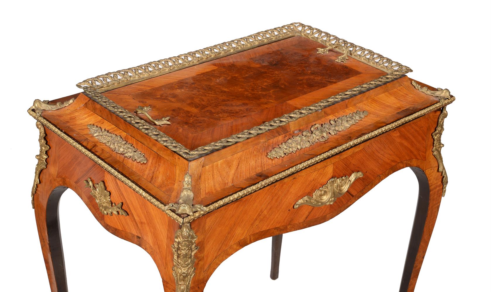 A FRENCH PARQUETRY AND GILT METAL MOUNTED JARDINIERE TABLE - Image 2 of 3