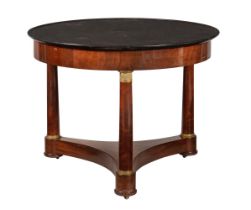 A FRENCH EMPIRE MAHOGANY AND GILT METAL MOUNTED CENTRE TABLE