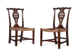 A PAIR OF GEORGE III MAHOGANY SIDE CHAIR FRAMES