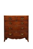 A GEORGE III MAHOGANY CHEST OF DRAWERS