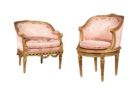 A GILTWOOD DRESSING CHAIR IN LOUIS XVI STYLE