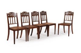 Y A SET OF FIVE ROSEWOOD SIDE CHAIRSIN GOTHIC TASTE