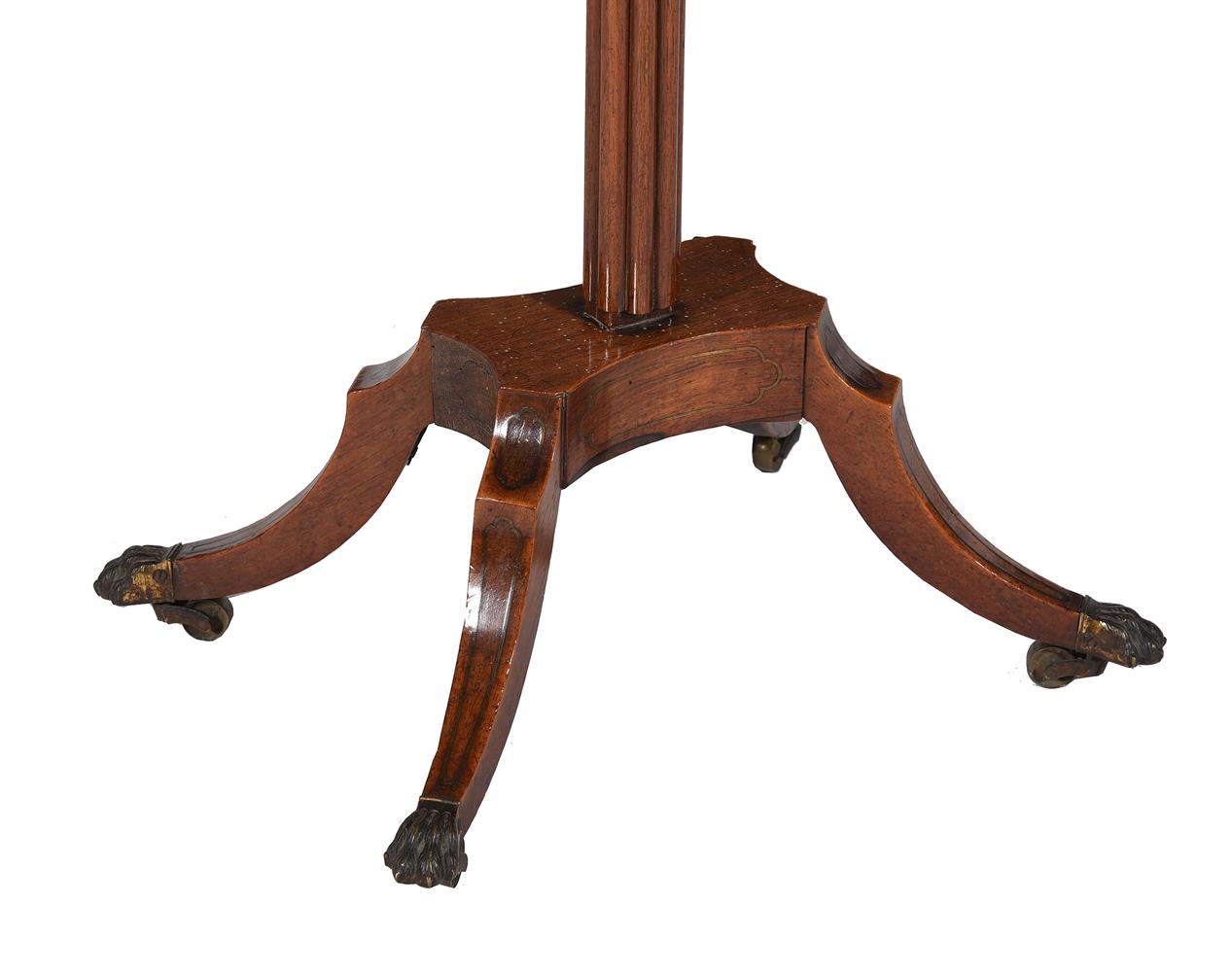 Y A REGENCY ROSEWOOD AND BRASS STRUNG PEMBROKE WORK TABLE - Image 4 of 6