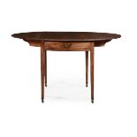 A LARGE GEORGE III MAHOGANY OVAL PEMBROKE TABLE