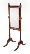 A REGENCY MAHOGANY CHEVAL MIRROR