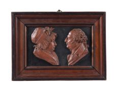 ATTRIBUTED TO ANTOINE JOSEPH ROMAGNESI (1782-1852), A PAINTED PLAQUE DEPICTING A HUSBAND AND WIFE