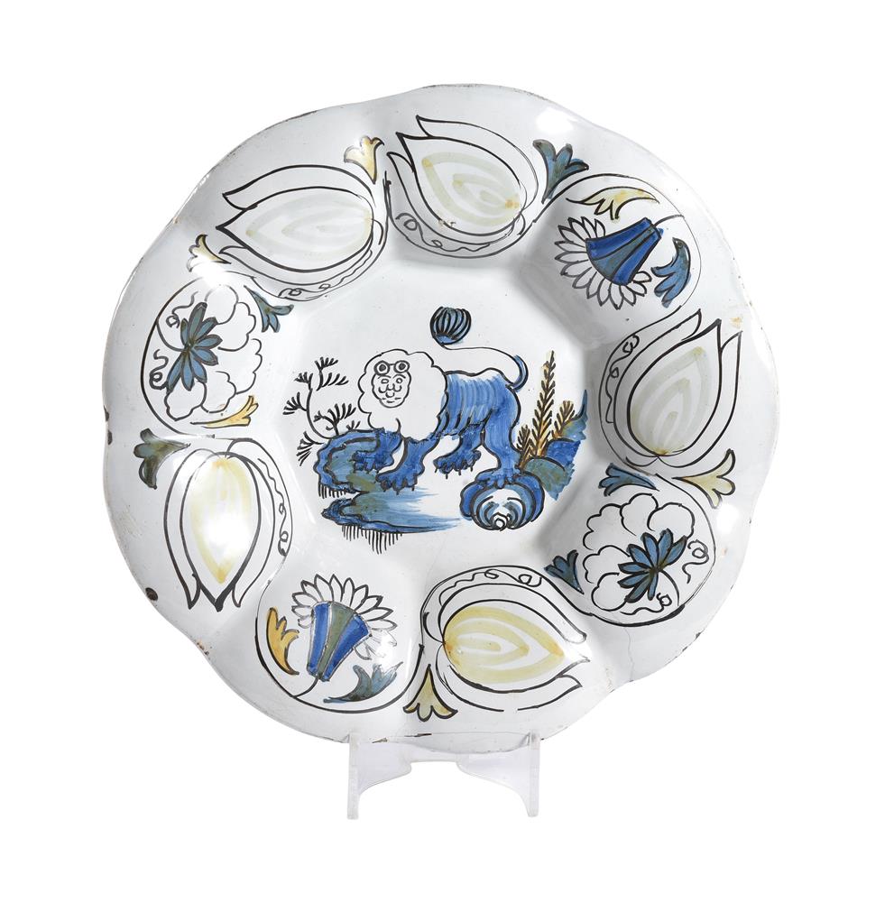 A DUTCH DELFT POLYCHROME 'TULIP CHARGER' - Image 2 of 2