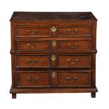 A CHARLES II OAK CHEST OF DRAWERS