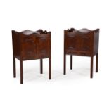 A PAIR OF MAHOGANY NIGHT COMMODES IN GEORGE III STYLE