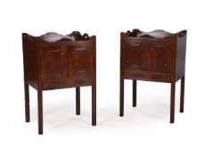 A PAIR OF MAHOGANY NIGHT COMMODES IN GEORGE III STYLE