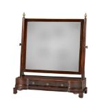 A GEORGE III MAHOGANY DRESSING MIRROR