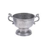 A CHARLES II PEWTER LOVING CUP