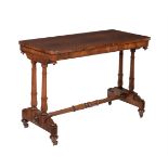 Y A VICTORIAN ROSEWOOD RECTANGULAR SIDE TABLE