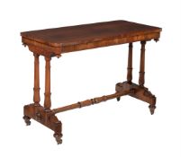 Y A VICTORIAN ROSEWOOD RECTANGULAR SIDE TABLE