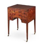 Y A GEORGE III MAHOGANY AND EBONY STRUNG DRESSING TABLE