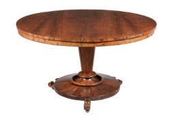 Y A VICTORIAN ROSEWOOD CIRCULAR CENTRE TABLE