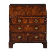 A WALNUT AND BURR WALNUT BUREAU