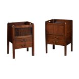 TWO GEORGE III MAHOGANY NIGHT COMMODES