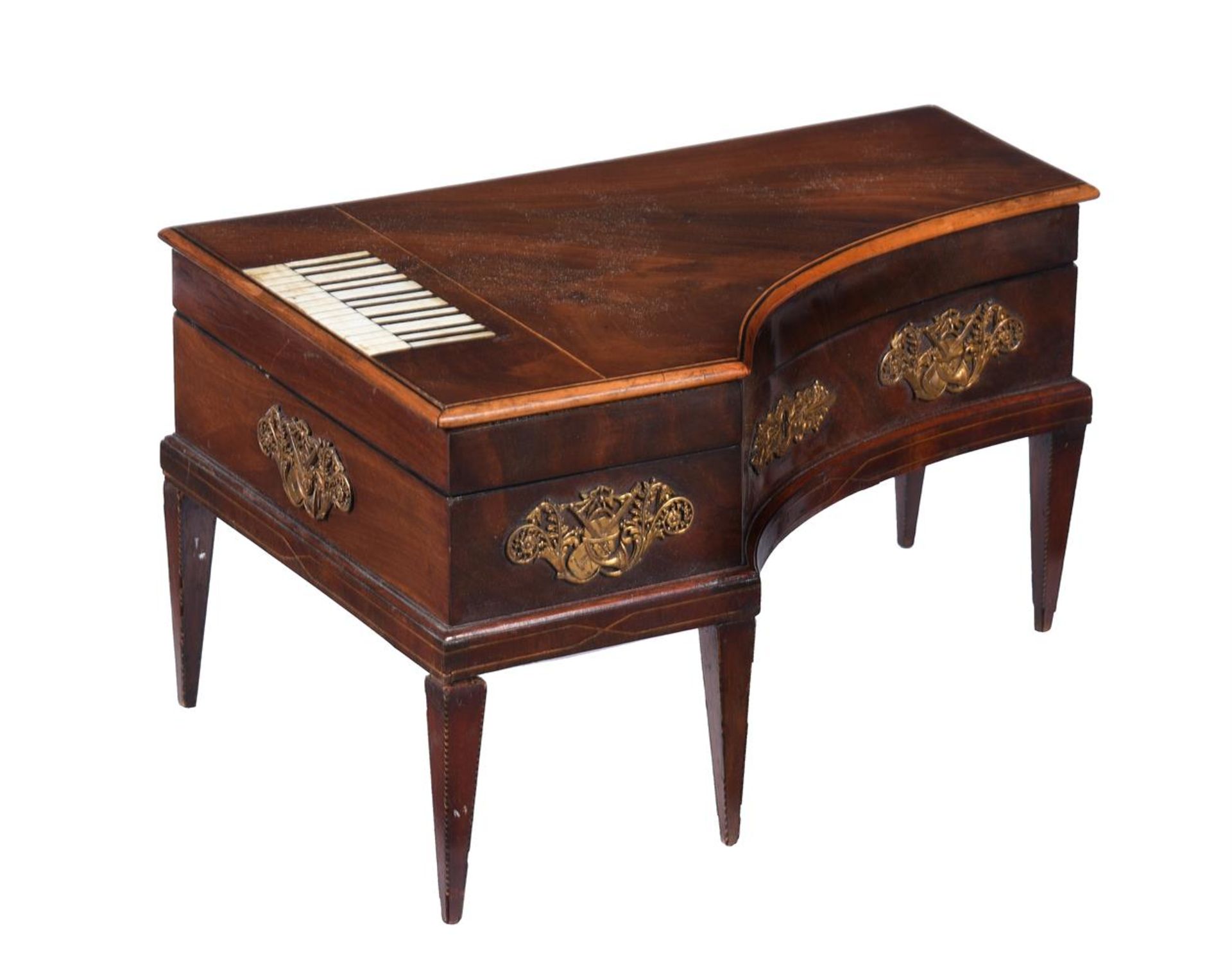 Y A PALAIS ROYALE MAHOGANY AND IVORY INLAID SEWING NECESSAIRE