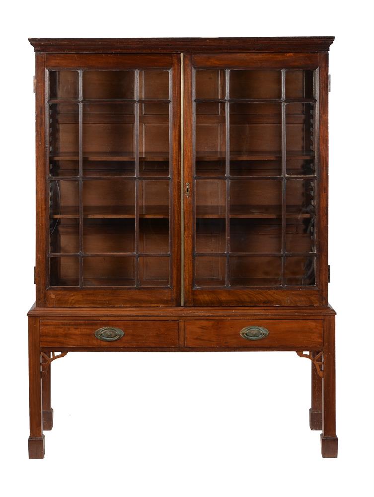 A MAHOGANY DISPLAY CABINET IN GEORGE III STYLE