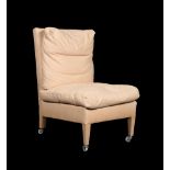 A CALICO UPHOLSTERED SIDE CHAIR