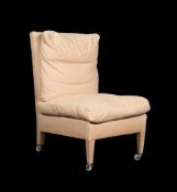 A CALICO UPHOLSTERED SIDE CHAIR