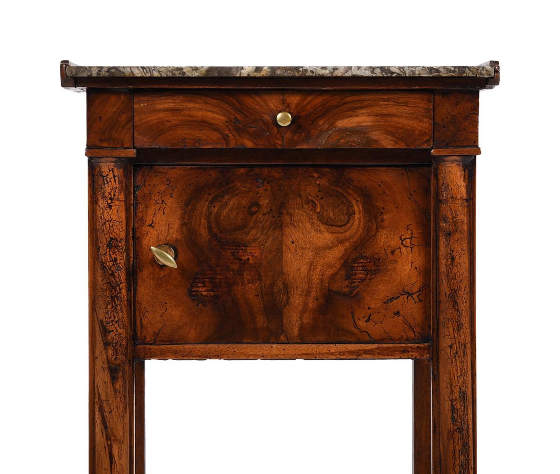 A FRENCH WALNUT AND MARBLE BEDSIDE CABINET - Bild 3 aus 5