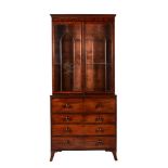 Y A REGENCY MAHOGANY SECRETAIRE BOOKCASE