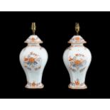 A PAIR OF MODERN FRENCH FAIENCE TABLE LAMPS
