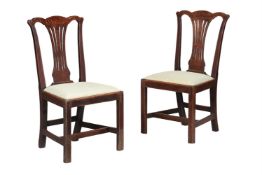 A PAIR OF GEORGE III OAK SIDE CHAIRS