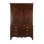 A GEORGE III MAHOGANY PRESS CUPBOARD