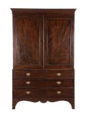 A GEORGE III MAHOGANY PRESS CUPBOARD