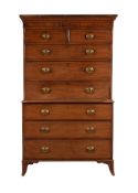 A GEORGE III MAHOGANY CHEST ON CHEST