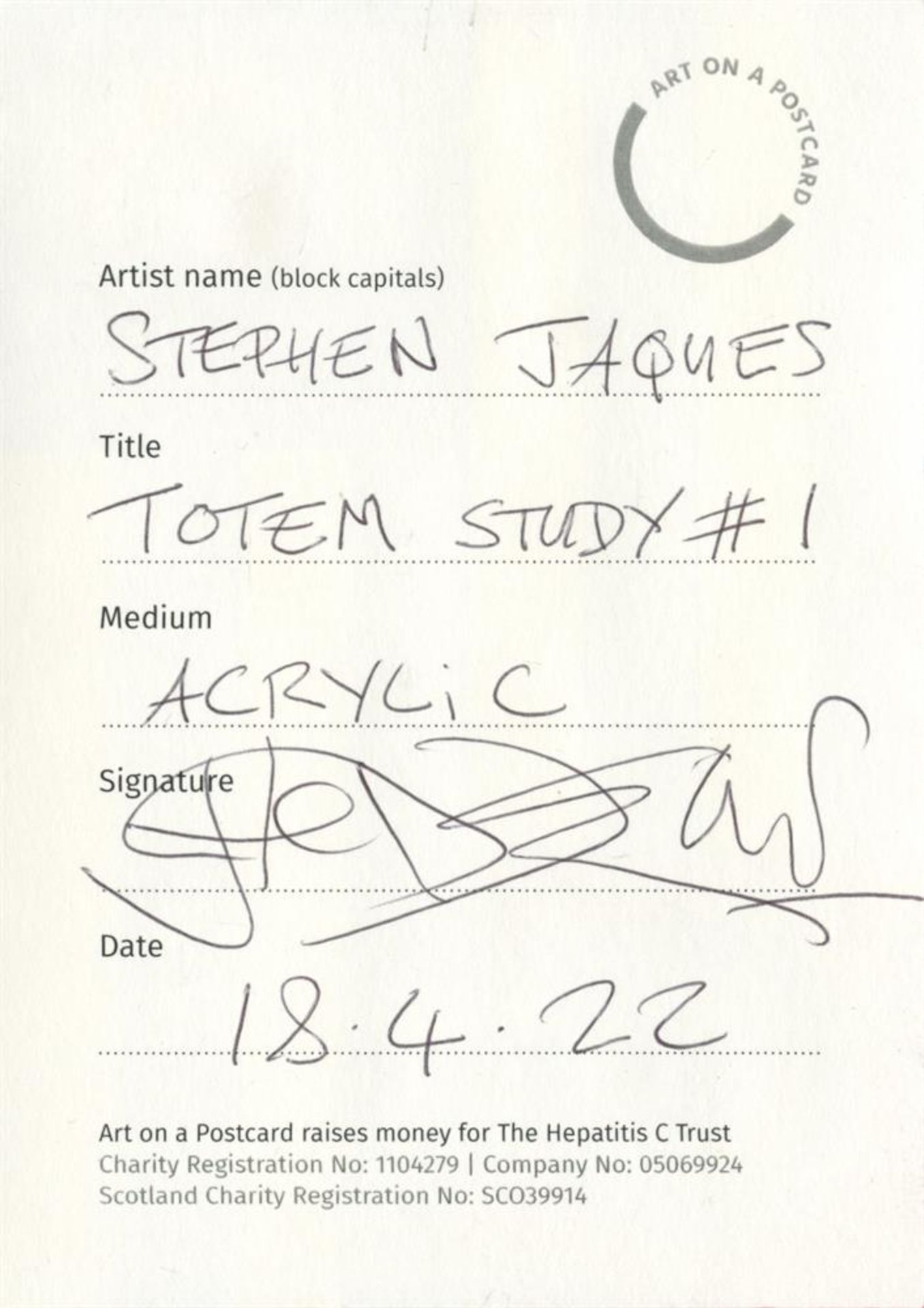 Stephen Jaques,Totem Study 1, 2022 - Image 2 of 3