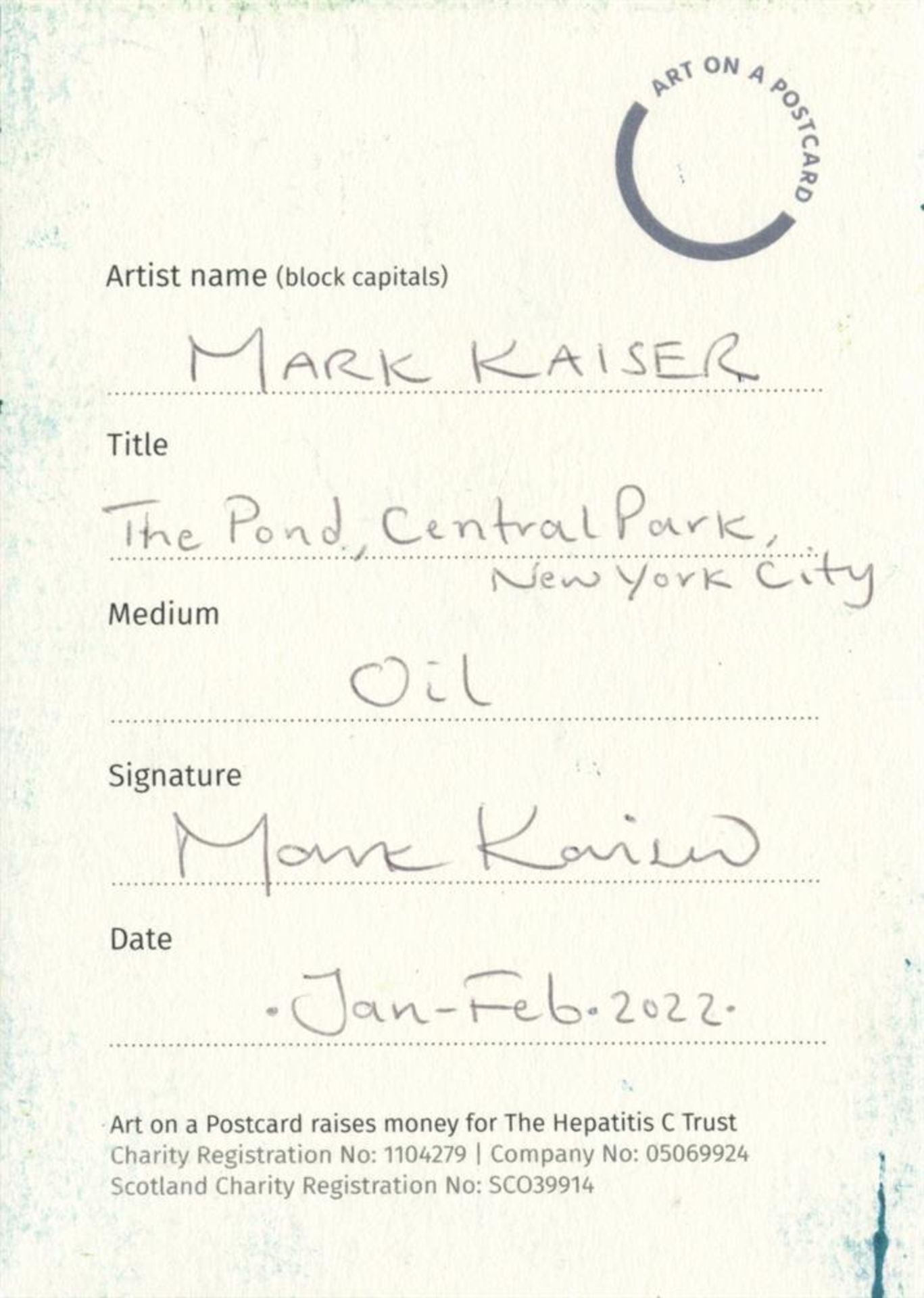 Mark Kaiser, The Pond, Central Park, New York City, 2022 - Image 2 of 3