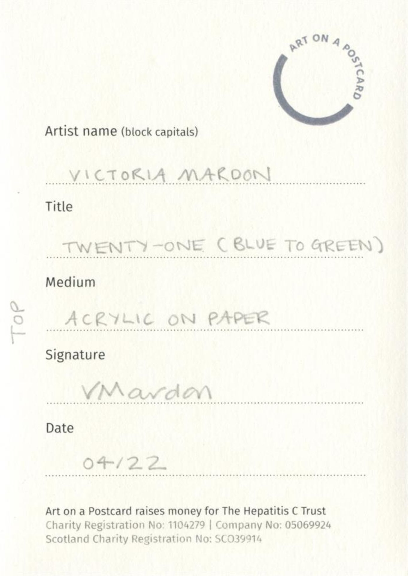 Victoria Mardon, Twenty-One (Blue to Green), 2022 - Image 2 of 3