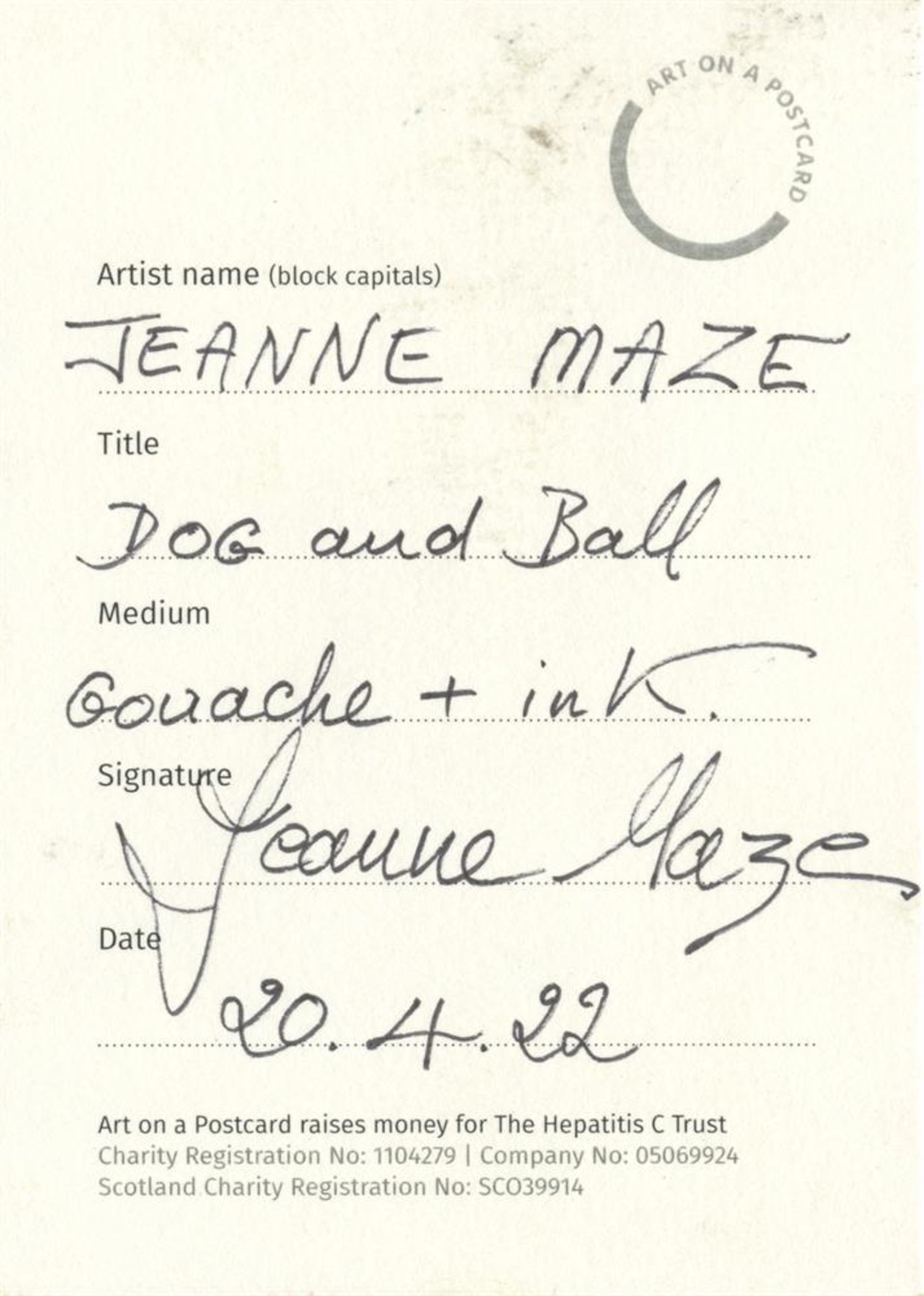 Jeanne Maze, Dog and Ball, 2022 - Image 2 of 3