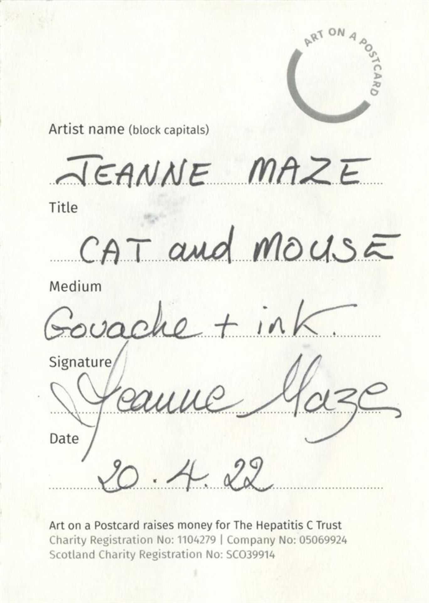 Jeanne Maze, Cat and Mouse, 2022 - Image 2 of 3