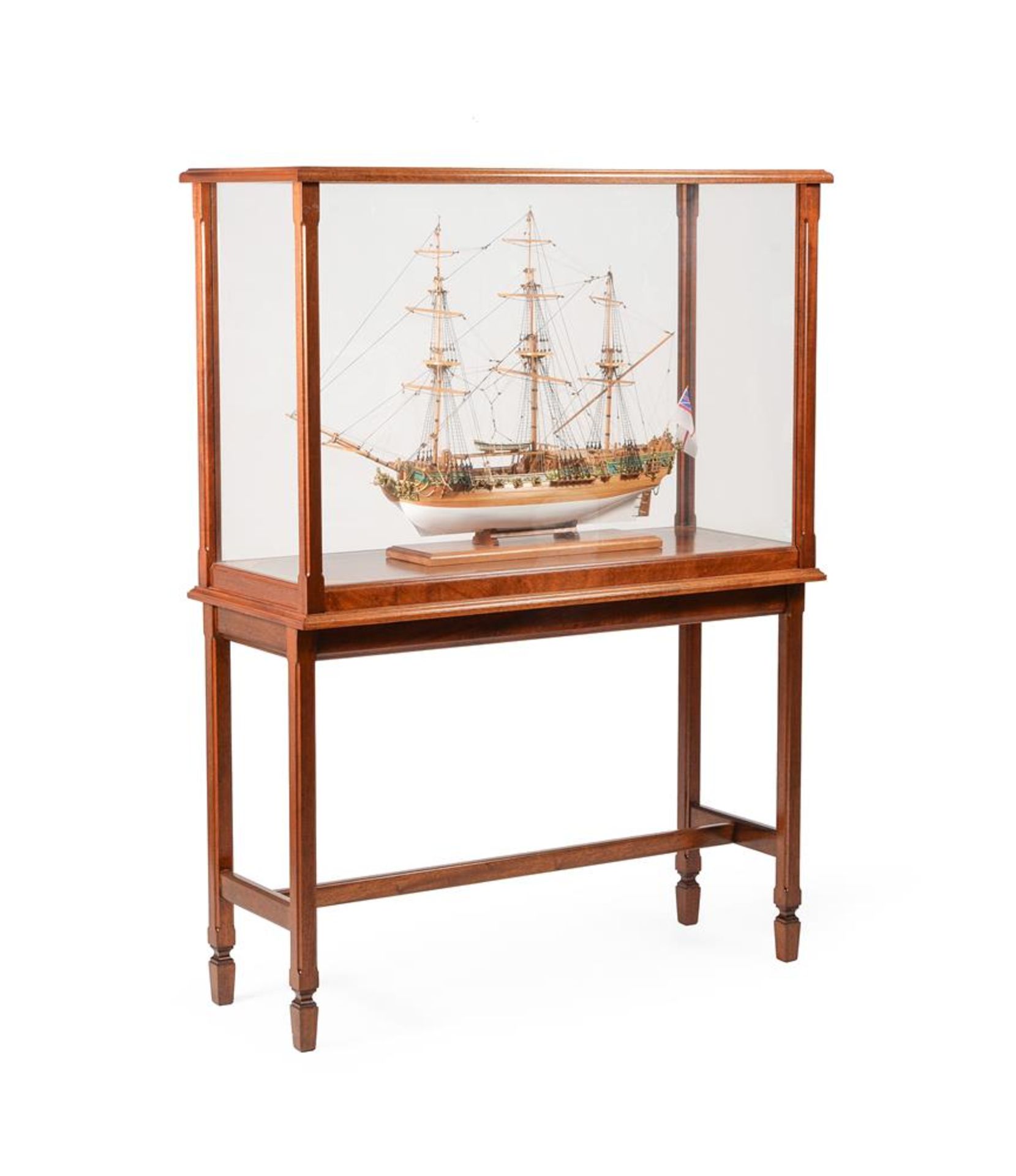 A MAHOGANY CASED MODEL OF HMY ROYAL CAROLINE ON STAND, IN GEORGE III STYLE, CONTEMPORARY - Image 2 of 5
