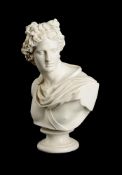 AN ART UNION OF LONDON PARIAN BUST OF APOLLO, MODELLED BY C DELPECH