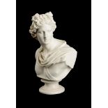 AN ART UNION OF LONDON PARIAN BUST OF APOLLO, MODELLED BY C DELPECH