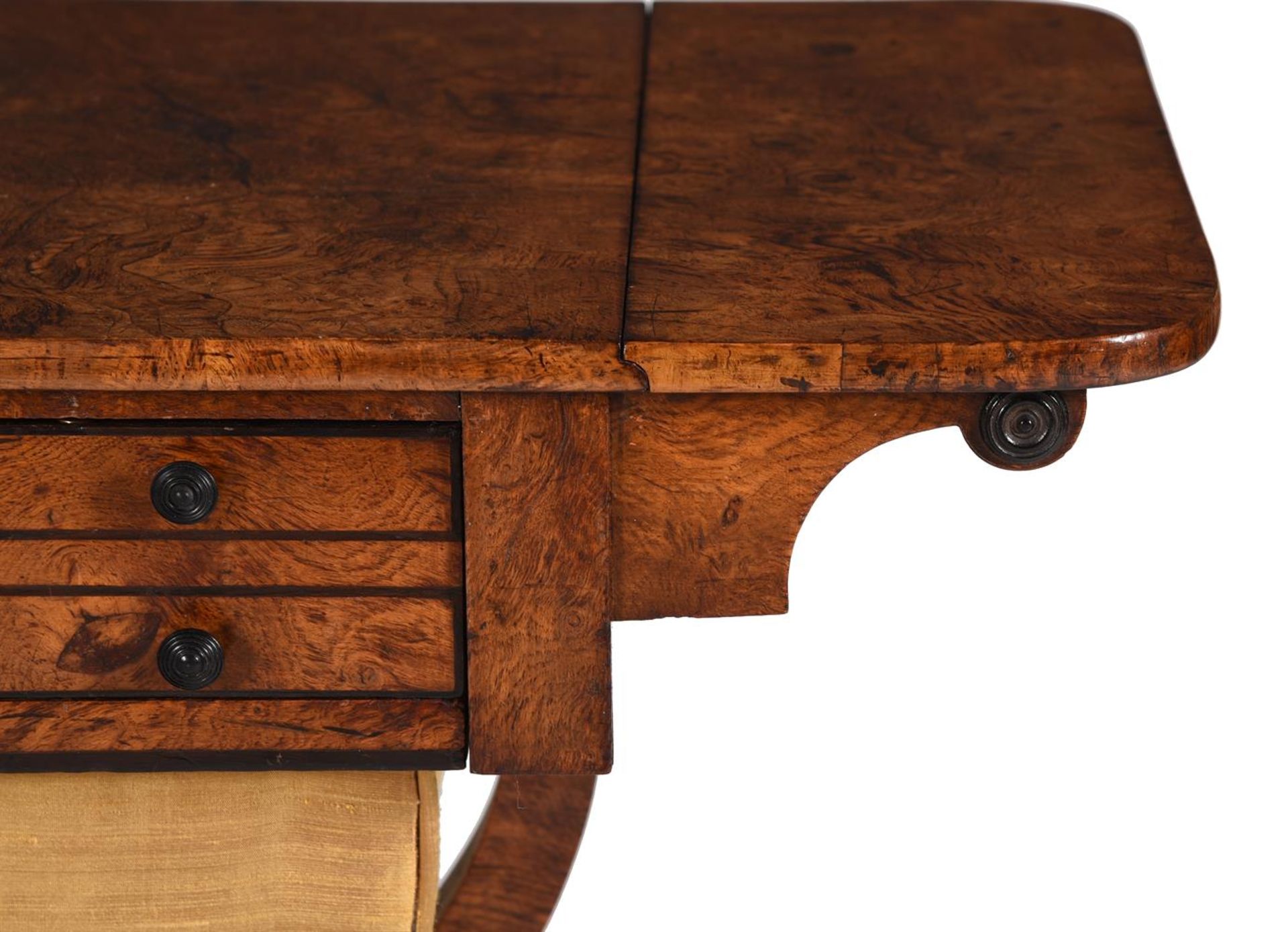 A GEORGE IV POLLARD OAK PEMBROKE WORK TABLE, CIRCA 1825 - Image 4 of 8