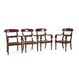 A SET OF FOUR WILLIAM IV MAHOGANY ARMCHAIRS, IN THE MANNER OF GILLOWS, CIRCA 1835