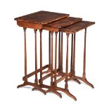 Y A GEORGE IV ROSEWOOD NEST OF THREE TABLES, BY W & C WILKINSON, CIRCA 1830