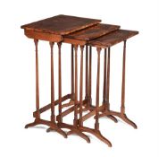 Y A GEORGE IV ROSEWOOD NEST OF THREE TABLES, BY W & C WILKINSON, CIRCA 1830